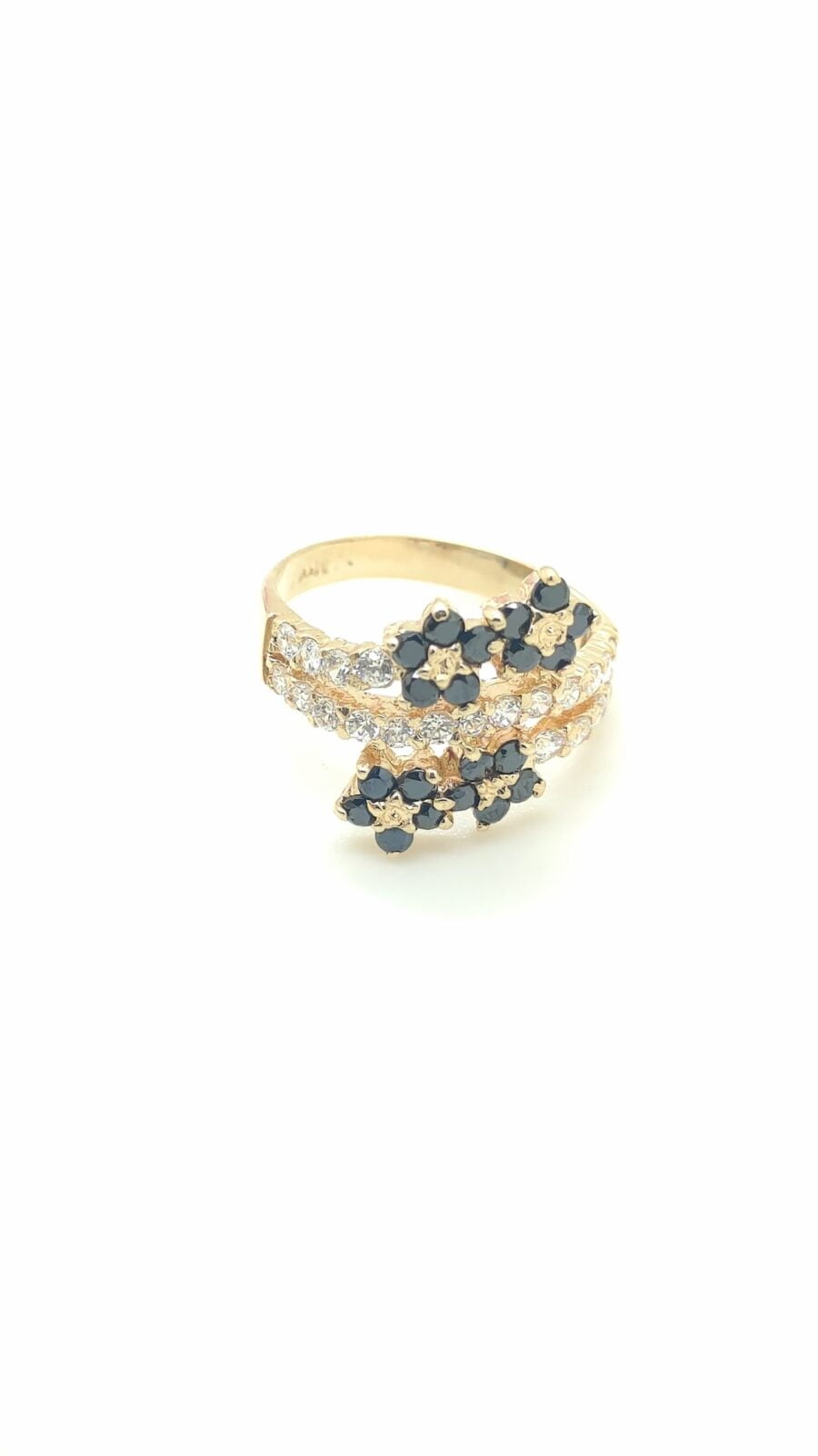 SALE Cincin Bunga batu hitam&putih kadar 700