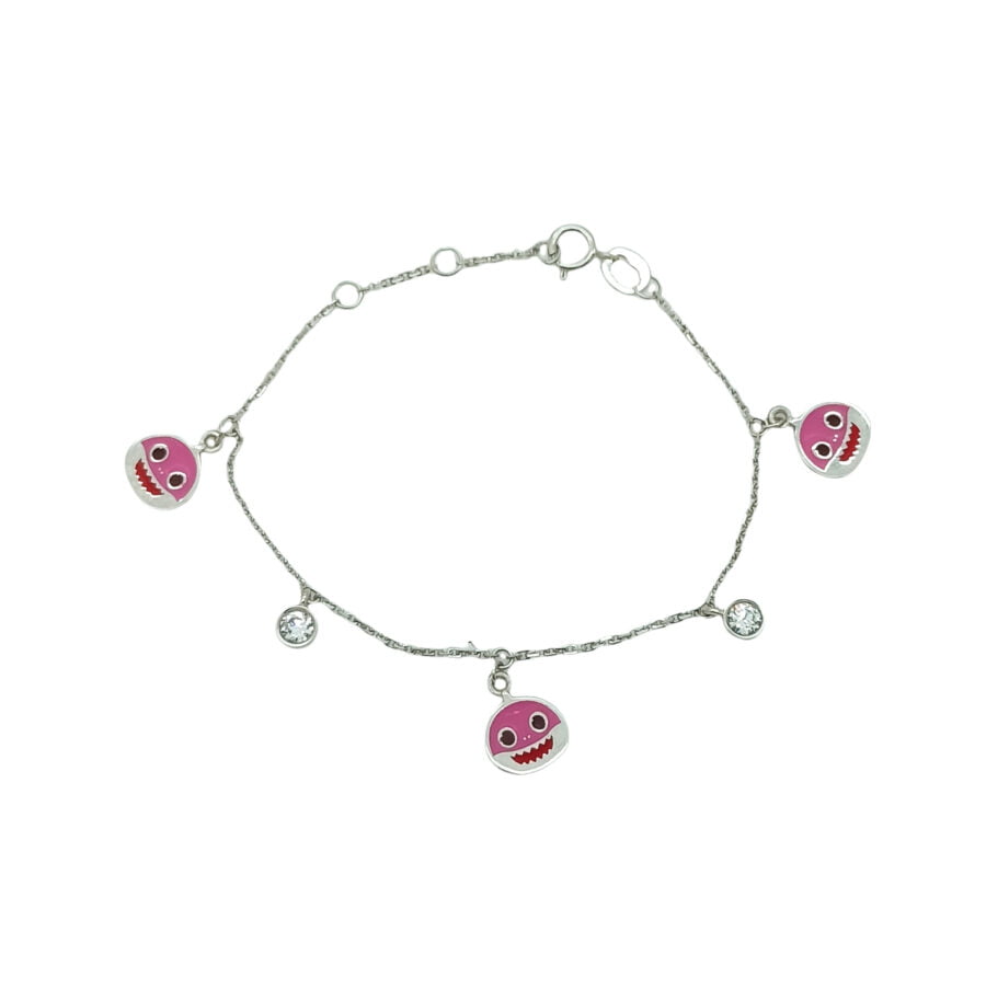 Gelang Anak whitegold "Hala Kids Baby Shark Pink"