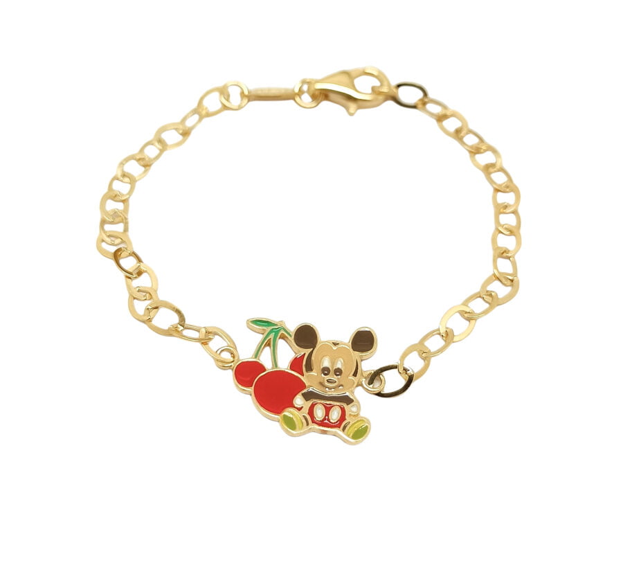 Gelang Anak Enamel "Mickey Mouse Cherry"