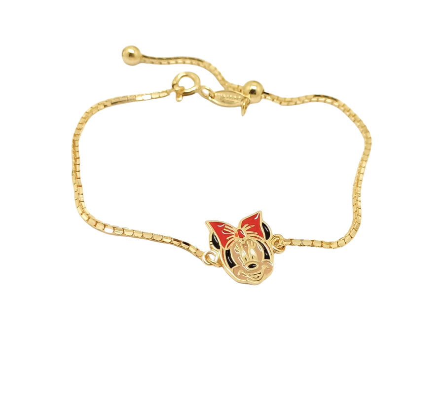Gelang Serut Anak Enamel "Minnie Mouse"