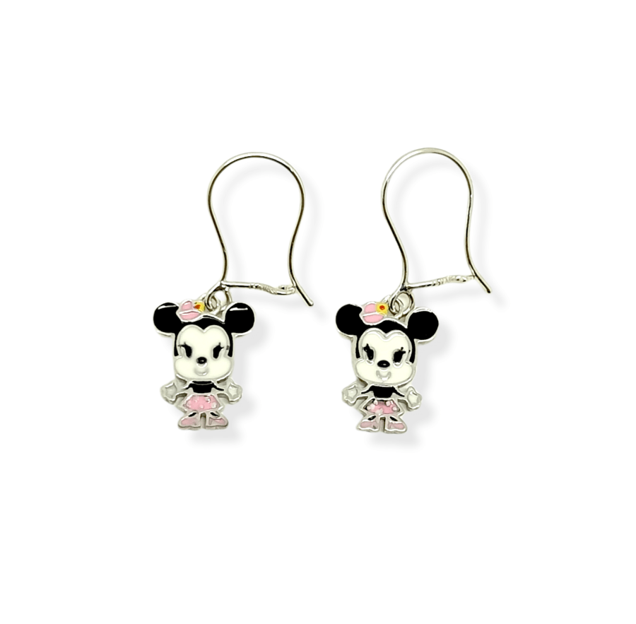 Anting Anak whitegold Enamel "Minnie Mouse"