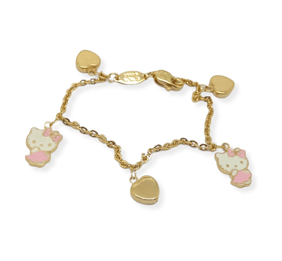 Gelang Anak Enamel "Hello Kitty Pink"