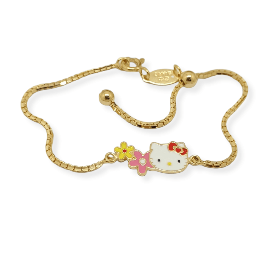 Gelang Serut Anak Enamel "Hello Kitty Flower"