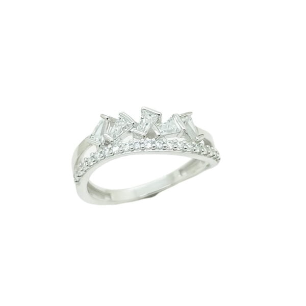 Cincin whitegold "Baguette Collection - Crystal Series" RI210638
