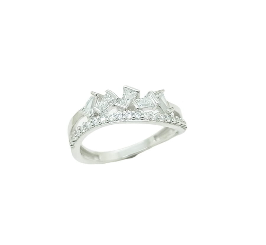 Cincin whitegold "Baguette Collection - Crystal Series" RI210638