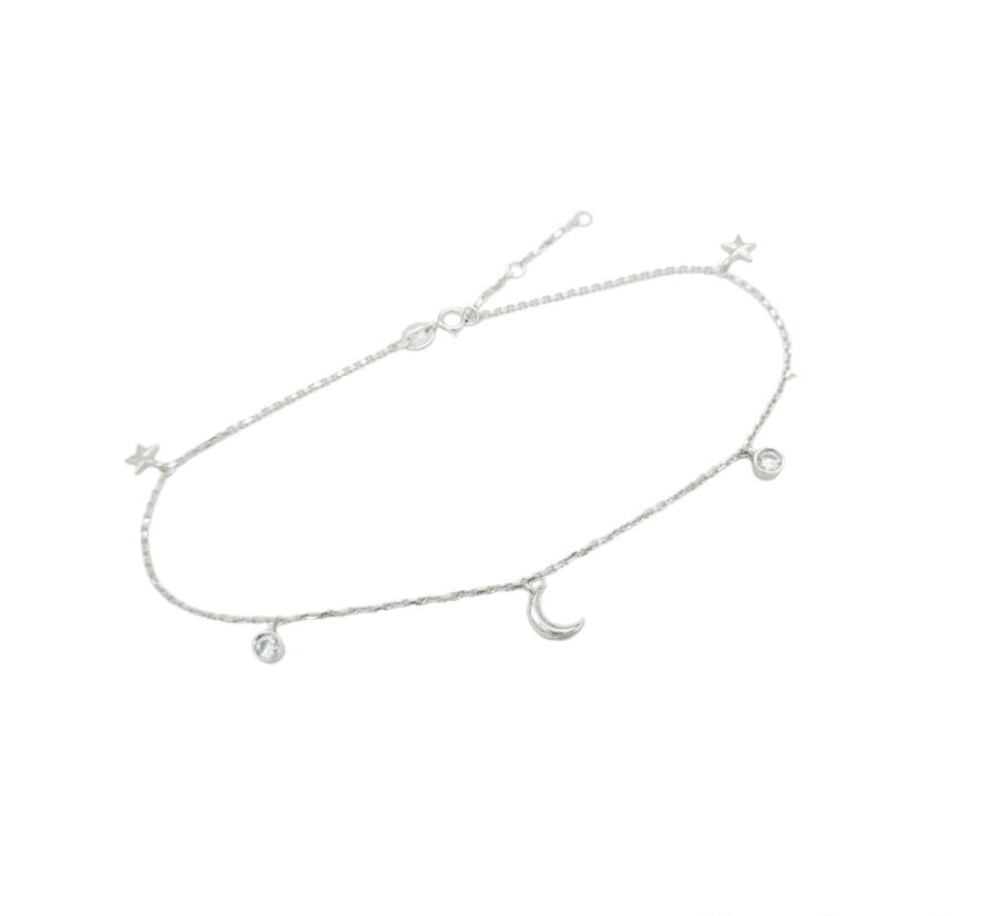 Gelang Kaki whitegold "Bulan Bintang Collection" AK210002