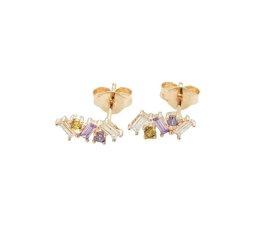 Giwang rosegold "Baguette Collection - Rainbow Series" EA220838