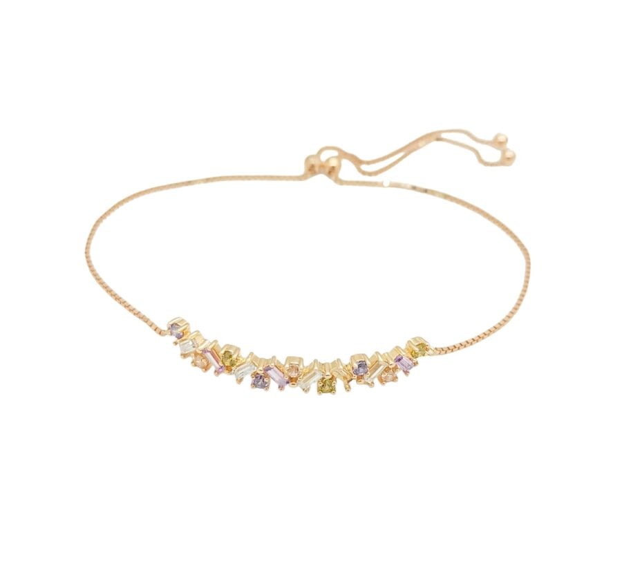 Gelang serut rosegold "Baguette Collection -  Rainbow Series" BC220707